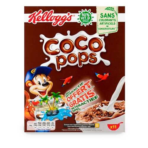 Готовый завтрак Coco Pops шоколадные шарики, Kellogg's, 375/400 г, Франция в Народная Семья