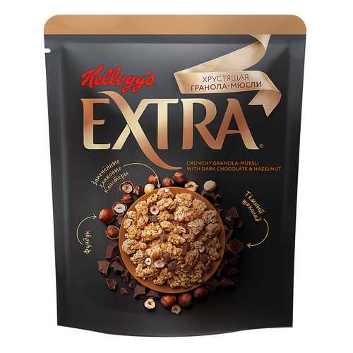 Гранола-мюсли хрустящая Kellogg's Extra с темным шоколадом и фундуком 300 г в Народная Семья