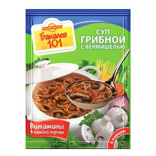 Суп Бакалея 101 Русский Продукт грибной с вермишелью 60 г в Народная Семья