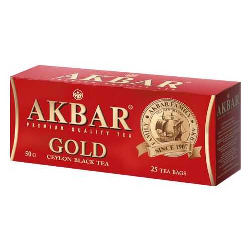 Чай черный Akbar gold 25 пакетиков в Народная Семья