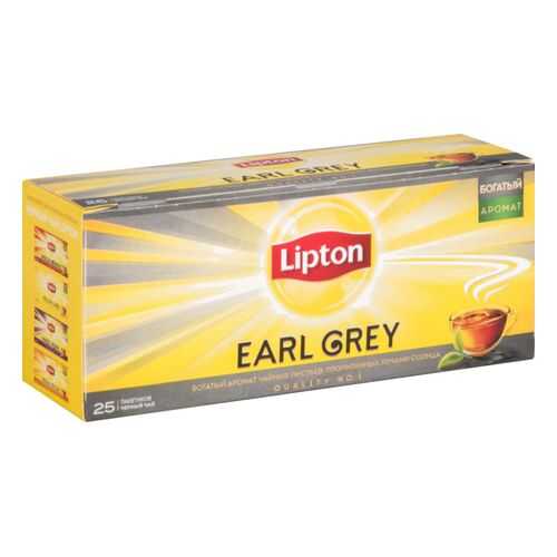 Чай черный Lipton earl grey 25 пакетиков в Народная Семья