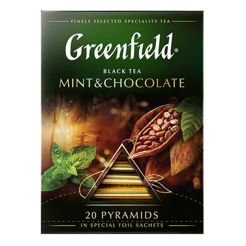 Чай черный в пирамидках Greenfield Mint & Chocolate 20 пакетиков в Народная Семья