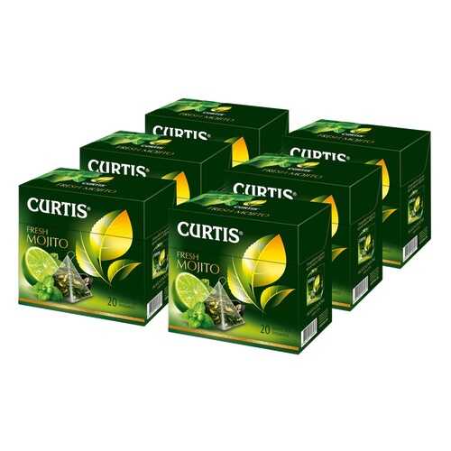 Чай Curtis Fresh Mojito, зелёный с добавками, 20 пирамидок х 6 упаковок в Народная Семья