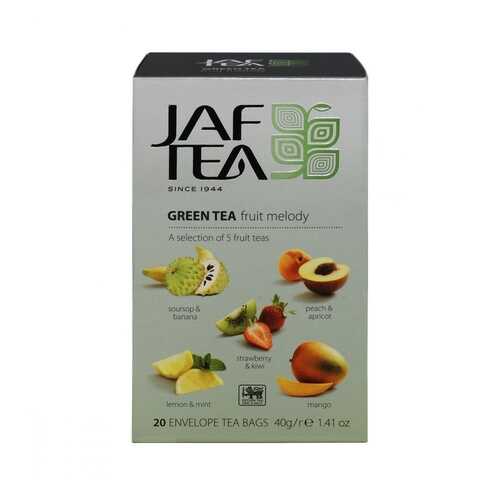 Чай Jaf Tea Green Fruit Melody зеленый с добавками ассорти 5 видов по 4 сашета в Народная Семья