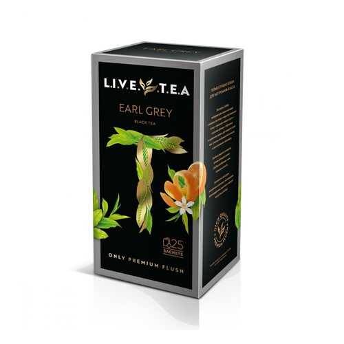 Чай Live Tea Earl Grey черный с бергамотом 25 пакетиков в Народная Семья