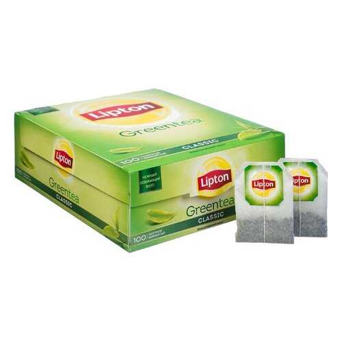 Чай зеленый Lipton green tea classic 100 пакетиков в Народная Семья