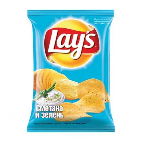 Чипсы Lay's из натурального картофеля сметана, зелень 90 г в Народная Семья