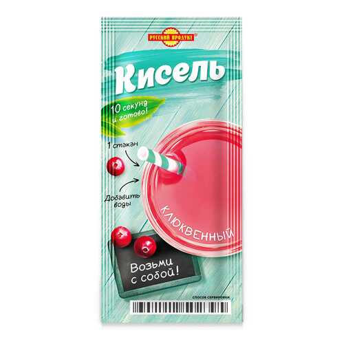 Кисель моментальный порционный Русский Продукт клюквенный 25 г в Народная Семья