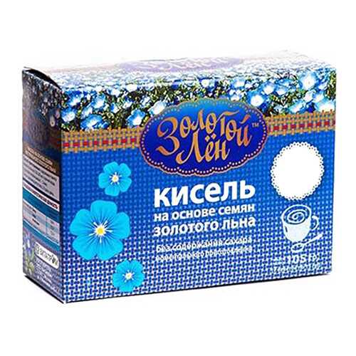 Кисель на льняной основе Золотой лен клубника 7 пакетов по 15 г в Народная Семья