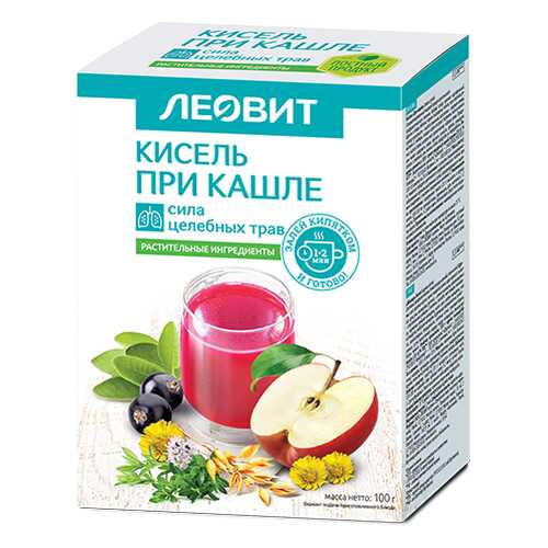 ЛЕОВИТ. Кисель При кашле. 5 пакетов по 20 г. Упаковка 100 г в Народная Семья