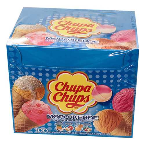 Карамель Chupa Chups мороженное ассорти 12 г 100 штук в Народная Семья