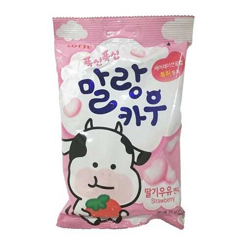 Карамель Лотте Malang Cow Strawberry Milk Лотте 79 г Южная Корея в Народная Семья