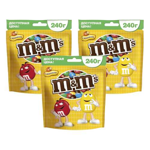 M&M`s конфеты Арахис 240 гр 3 упаковки в Народная Семья