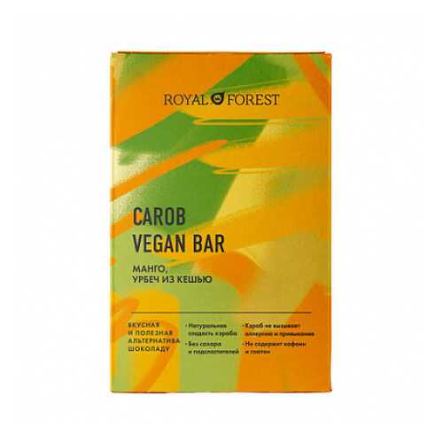 Шоколад Carob Vegan Bar Манго, урбеч из кешью Royal Forest 50 г в Народная Семья