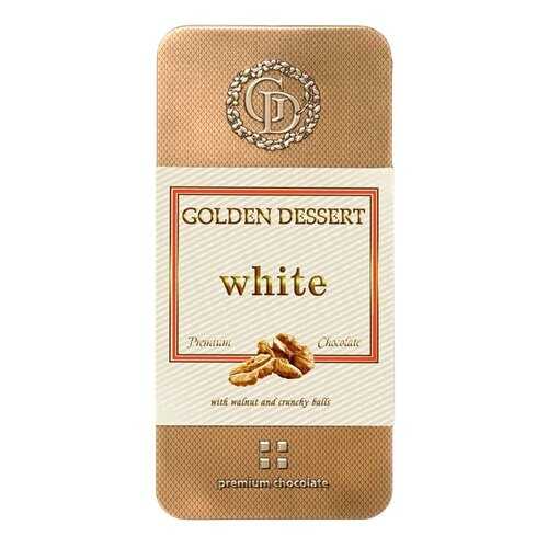 Шоколад Golden Dessert White белый с грецким орехом и хрустящими шариками 95 г в Народная Семья