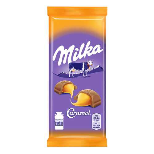 Шоколад MILKA молочный карамель 90г*5 шт в Народная Семья