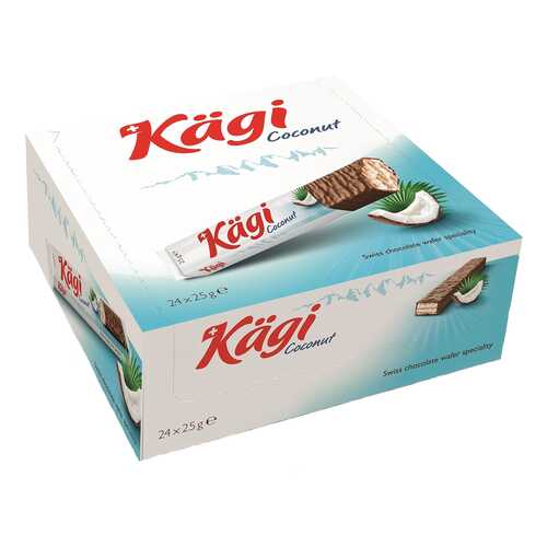 Вафли Kaegi Coconut с кокосовым крем в молочном шоколаде 24*25 г в Народная Семья