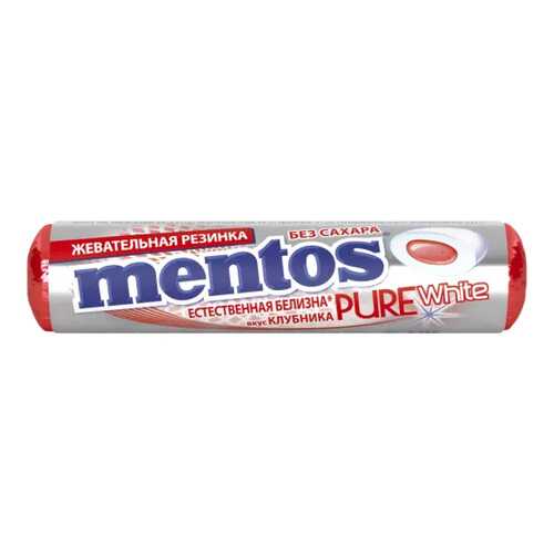 Жевательная резинка Mentos пьюр вайт клубника 15.5 г в Народная Семья